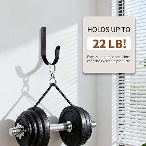 6 Pack Heavy Duty Wall Hooks, 22 LB Load Bearing Stainless Steel Single Prong - Image 2