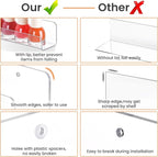 upsimples 6 Pack Clear Acrylic Shelves, 1.7" x12" Clear Wall Shelves - Image 7