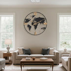 Pytha Sight 20 Inch Large Wall Clock, Modern Decorative Big World Map - Image 5