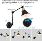 TRLIFE Plug in Wall Sconces, Dimmable Wall Sconce Swing Arm Wall Lights Plug in - Image 3