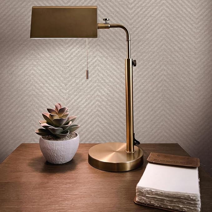Tempaper x Jeremiah Brent Textured Faux Grasscloth Parquet Removable Peel and - Image 3