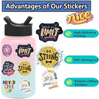 50PC Motivational & Inspirational Stickers for Adults & Teens, Vision Board Supplies, Positive Affirmation & Quote Reward Stickers (Waterproof) for Teachers, Students & Employees