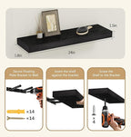 Vervida Black Floating Shelves for Wall, Floating Shelf for Living Room - Image 3