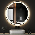 NEWBULIG 36 Inch Round LED Bathroom Wall Mirror by NEWBULIG