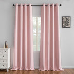 IGEMAEVE Blush Pink Curtains 108 Inch Length 2 Panels Set, Light Filtering by IGEMAEVE