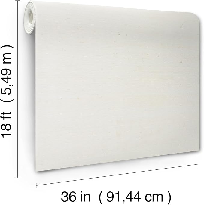 York Wallcoverings Natural Sisal White Peel and Stick Grasscloth Wallpaper - Image 6