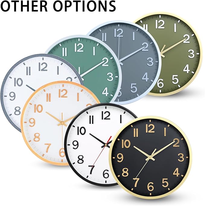 Wall Clocks Battery Operated 8 inch Modern Wall Clock, Silent Non Ticking Wall - Image 9