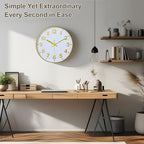 Gold Wall Clocks Battery Operated, 12 Inch Non Ticking Digital Wall Clock - Image 2