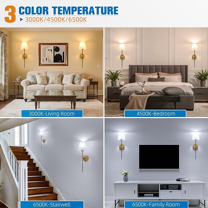 NIORSUN Battery Operated Wall Sconce Set of 2, 10 Colors Wireless Wall Lamps - Image 3