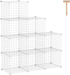 C&AHOME Wire Cube Storage, 9-Cube Organizer Metal, Wire C Grids Storage by CAHOME