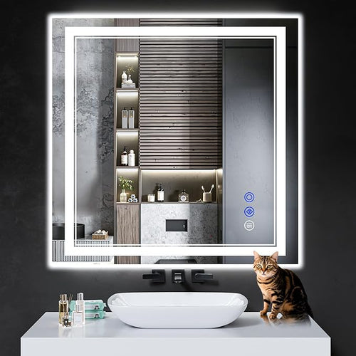36"x36" LED Bathroom Mirror by INFINIGLASS