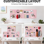 Peg Board, 2 Pack Metal Pegboard Panels Pink Pegboards Wall Organizer - Image 7