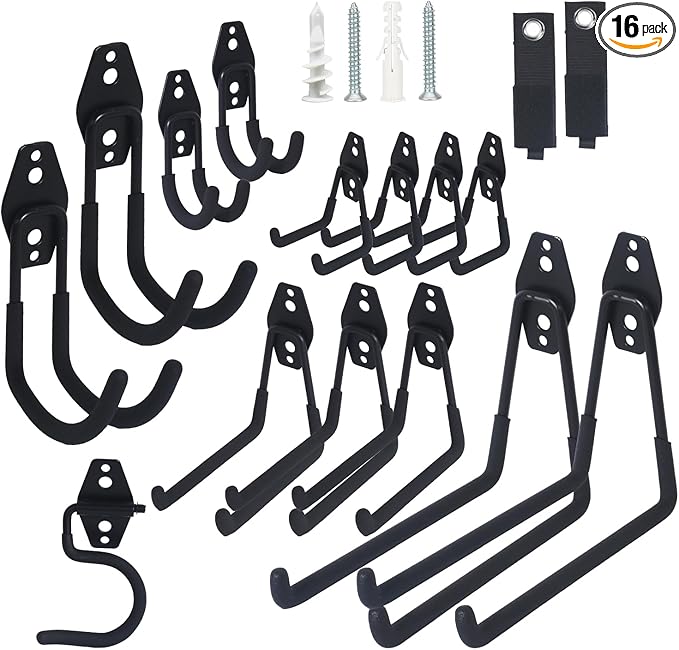 Moneek's Hardware 16 Pack Garage Storage Hook Anti-Slip Coating Heavy Duty Wall by Unknown