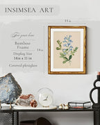 InSimSea Gold Bamboo Framed Canvas Wall Art, Vintage Rosa Chiba Flower - Image 3