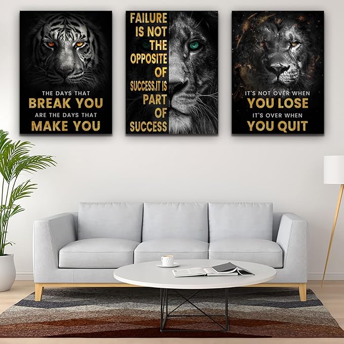 Motivational Office Wall Decor 3 Pieces Paintings Motivational - Image 2
