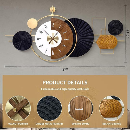 47X21.6inch Extra Large Wall Clock Battery Operated Decorative Modern Clocks - Image 2