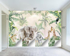 Tropical Animal Plants wallpeper Nursery Kids Bedroom Elephant wall Mural - Image 4