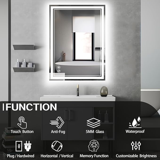 28“ x 36” LED Bathroom Mirror Fogless LED Mirror - Image 2