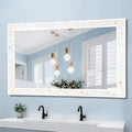 Tanmicoshomy 24 x 47 Inch White Rectangle Wall Mirror, Natual Shell Framed by Tanmicoshomy