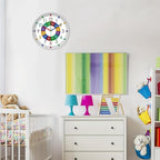 XFM Kids Wall Clock for Children's Bedroom 10 Inch Round Multi-Colored Learning - Image 3