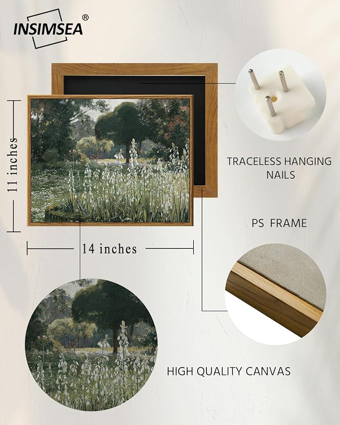 InSimSea Framed Canvas Wall Art Vintage Decor, Landscape Wall Art - Image 5