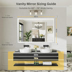 60x40 Inch White Bathroom Mirror - Image 2