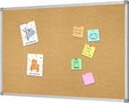 Lockways Cork Board Bulletin Board, Double Sided Corkboard 36" x 24", by Lockways