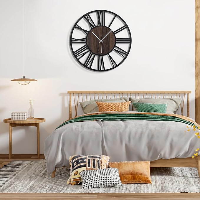 Large Wall Clock for Living Room Decor, 24 Inch Non Ticking Silent, Battery - Image 7