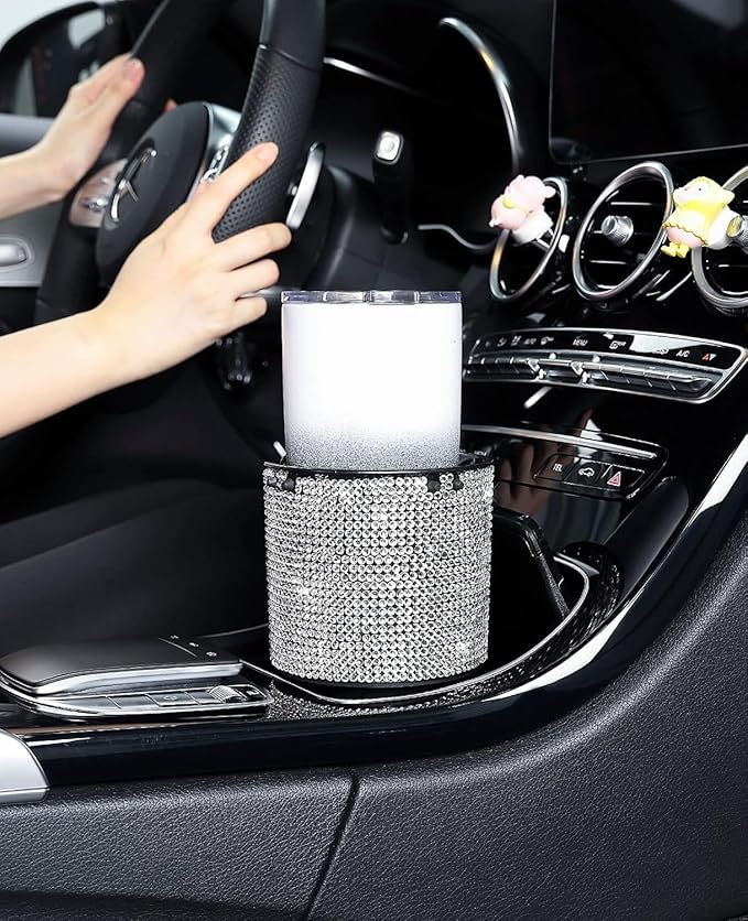 JOYTUTUS Bling Cup Holder Expander for Car, Stable Car Cup Holder Expander for YETI, Hydro Flask, Fit 18-40 oz Bottles and Mugs