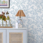 Ismoon Peel and Stick Wallpaper Blue and White Contact Paper Modern Flroal Wall - Image 3