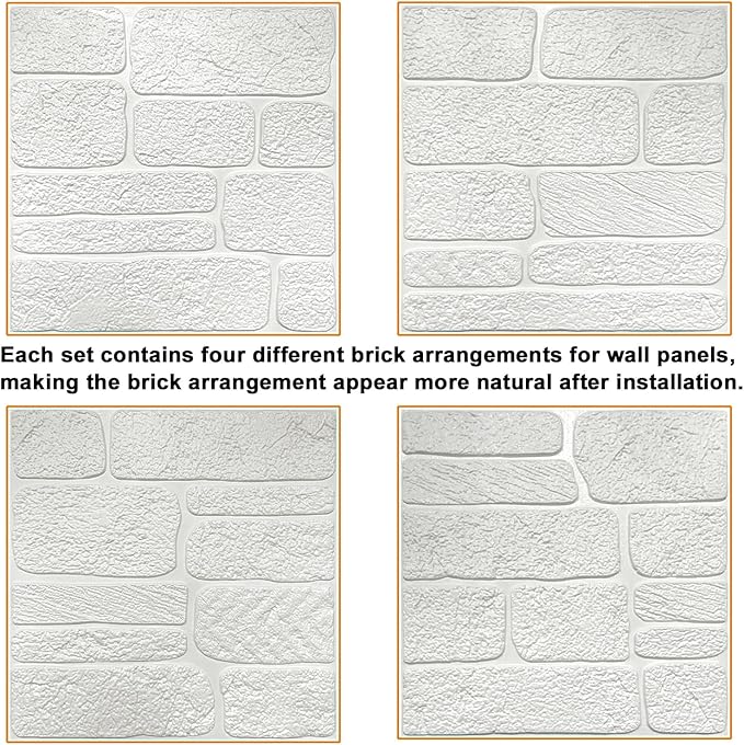 YU LI 3DH 3D Wall Panels Peel and Stick Faux Stone Wall Panel Black 20-Pack - Image 7