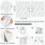 Modern Peel and Stick Wallpaper 17.3''×197'' Geometric Wallpaper Boho Contact - Image 3
