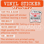 (3Pcs) I Love My Awesome Husband Sticker Gift from Wife to Husband on Father's Day, Wedding Anniversary to Show Love, Waterproof Vinyl Decal for Books Laptops Phones Water Bottles Tumblers, 3" x 2.9"