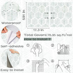 Modern Peel and Stick Wallpaper 17.3''×591'' Geometric Wallpaper Boho Contact - Image 3
