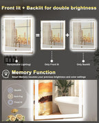 28x36 LED Bathroom Mirror with Lights, Super Bright Front & Backlit Vanity - Image 3