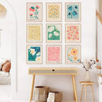 AnyDesign 9 Pcs Flower Market Decoration Matisse Wall Art Prints Floral Art - Image 2