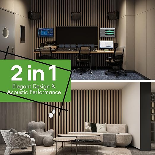 Art3d 4-Pack 12" x 93" Soundproof Wood Slat Panels, 31 sq.ft Acoustic Wall - Image 5