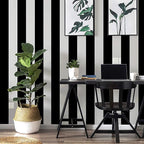 Guvana Striped Peel and Stick Wallpaper Black and White Self-Adhesive Wallpaper - Image 7