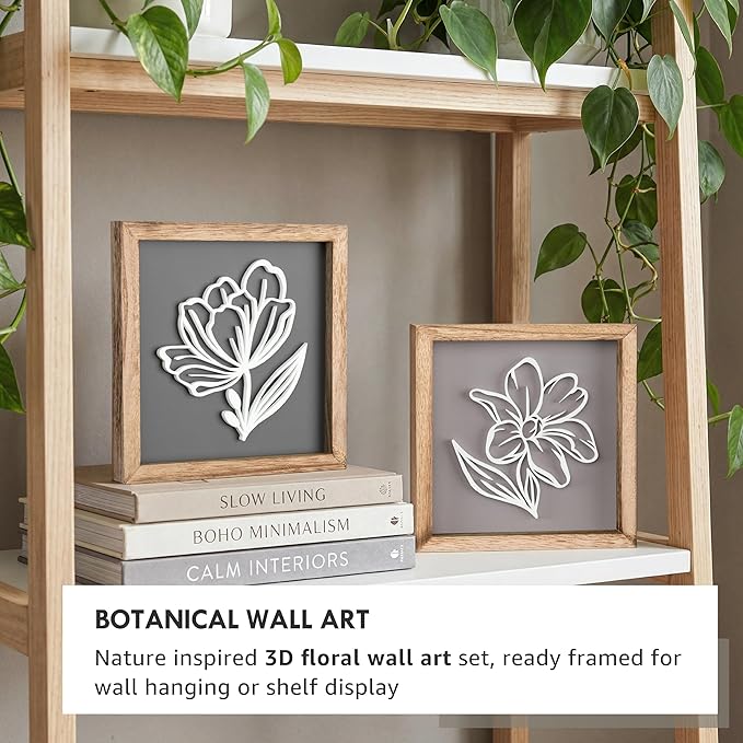 Tide and Tales 3D Botanical Floral Wall Art Ready-to-Hang Lightweight Boho Decor - Image 9
