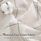 Lajode Grey Plaid Linen Blackout Curtains - Image 5