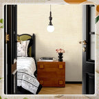 Amiya Grasscloth Cream Wallpaper Peel and Stick Beige Faux Fabric Linen Contact - Image 8