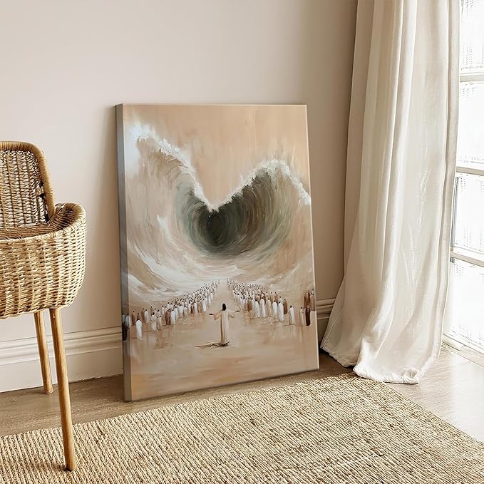 Moses Parting the Red Sea Canvas Wall Art Modern Christian Bible Stories Wall - Image 2