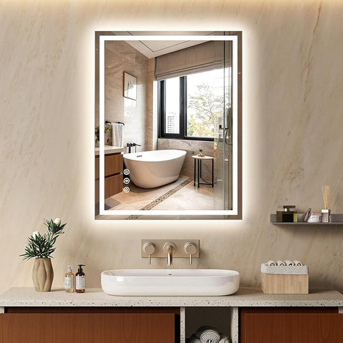 28x36 Inch LED Lighted Bathroom Mirror by Unknown