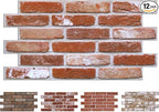 COMSTICKC 3D Red Faux Brick Wall Panel Peel and Stick Wall Covering, 3D Brick by COMSTICKCDECOR