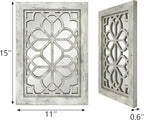 Set of 2 11x15 Inch Rectangular Shatterproof Grey Decorative Wall Mirrors - Image 2