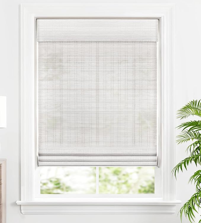 LazBlinds Cordless Bamboo Roman Shades, Custom Light Filtering Window Treatment by LazBlinds