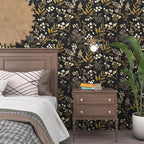 Laatse Vintage Wallpaper Peel and Stick Black Floral Wallpaper 17.5'' x 393'' - Image 5