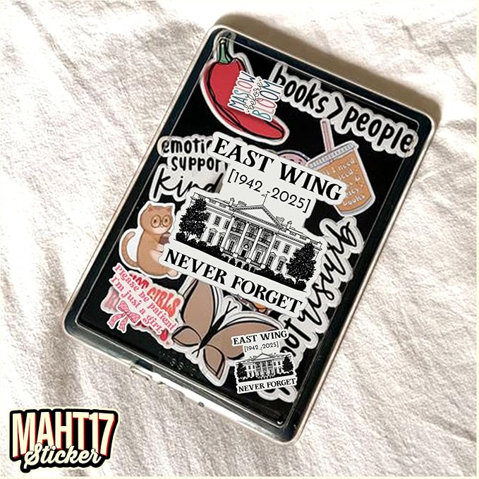 The East Wing Sticker Liberal Democrat Feminist Political America Patriotic Waterproof Die-Cut Vinyl Stickers for Laptop, Tumblers, Water Bottle, Phones, Hardhat, Cars, Cute Aesthetic Decor Gifts