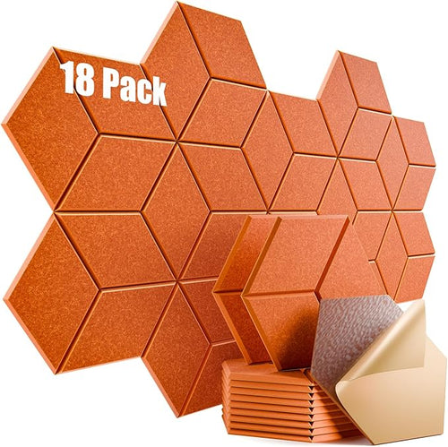 18 Pack Self-Adhesive Acoustic Panels 12" X 10" X 0.4" by Dailycooper
