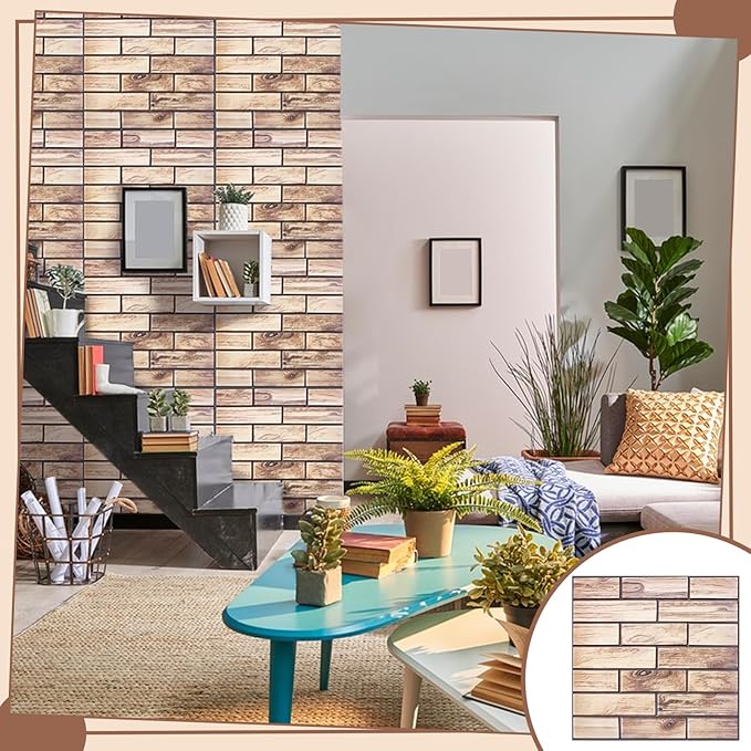 12PCS 3D Wall Panels Peel and Stick Foam Faux Brick Wall Panels, Self-Adhesive - Image 6